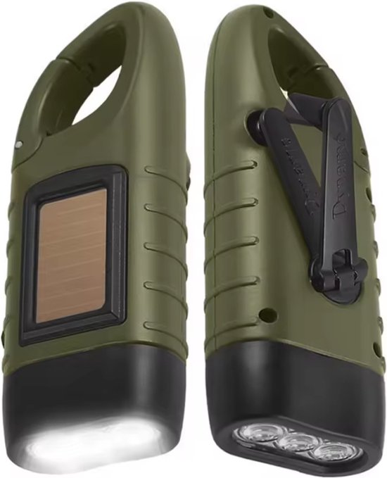 Zaklamp – Zonne- en Dynamo-zaklamp met 3 LED’s