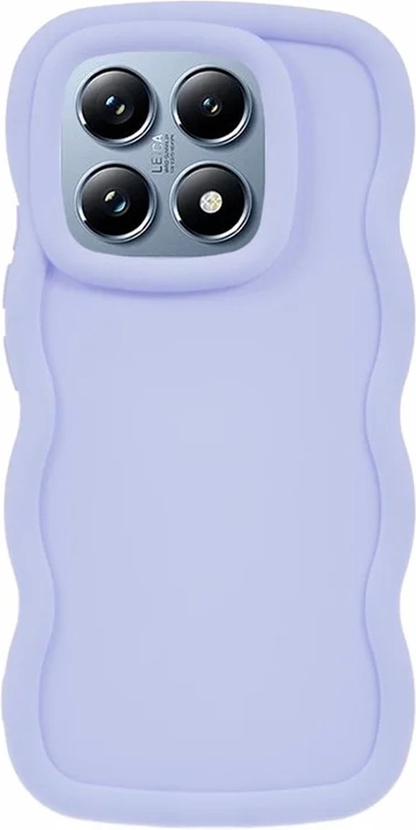 Hoesje geschikt voor Xiaomi 14T - Phonesta Wavy Silicone Back Cover - Paars