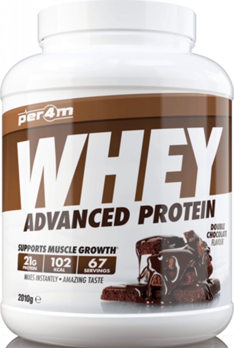Goedkoopste Per4m Whey Advanced Protein (2010g) Double Chocolate - Eiwitten - Eiwit Mix