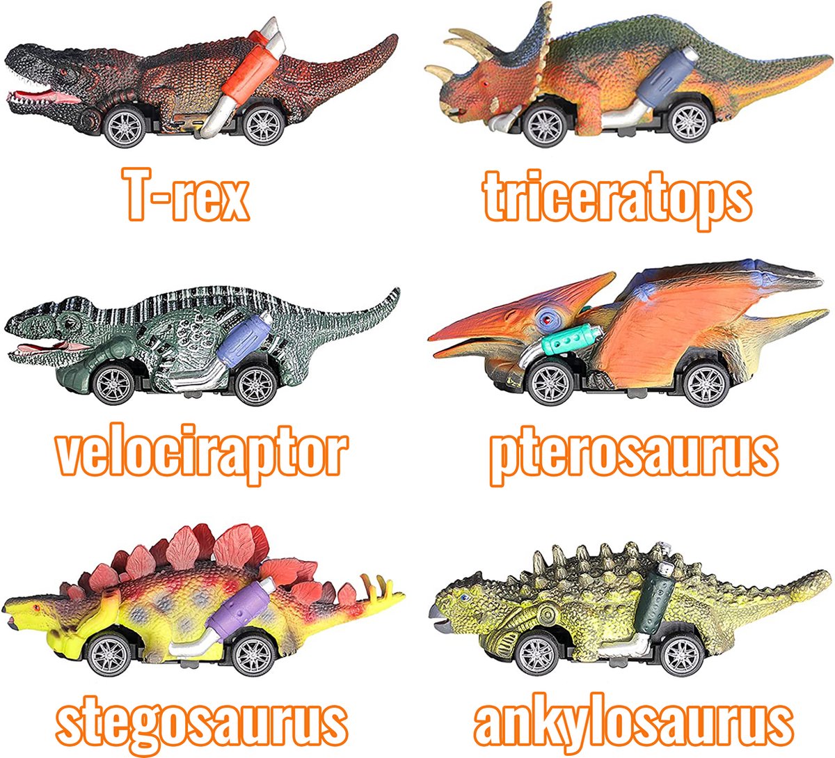 Joyage Dinosaurus auto speelgoed jongens - Jurassic Speelgoed autos jongens speelfiguren - Peuter speelgoed 2 jaar Dino speelgoed auto Dinosaurus kinderspeelgoed 3 jaar - Jongens Speelgoed Meisjes speelgoed 4 jaar kleuter speelgoed 5 jaar open ended — afbeelding 2