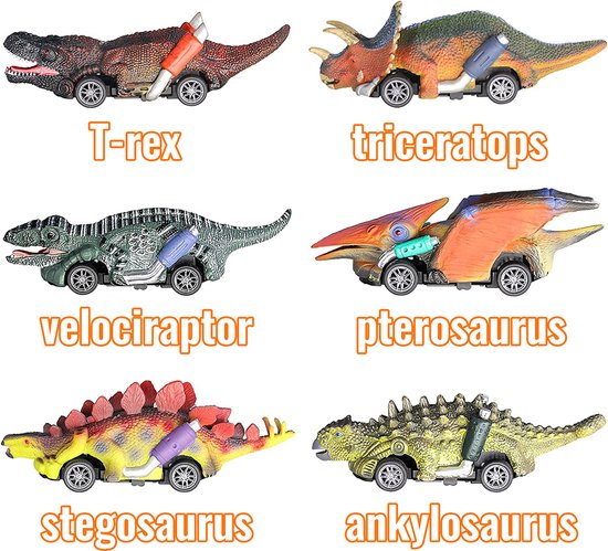 Joyage Dinosaurus auto speelgoed jongens - Jurassic Speelgoed autos jongens speelfiguren - Peuter speelgoed 2 jaar Dino speelgoed auto Dinosaurus kinderspeelgoed 3 jaar - Jongens Speelgoed Meisjes speelgoed 4 jaar kleuter speelgoed 5 jaar open ended