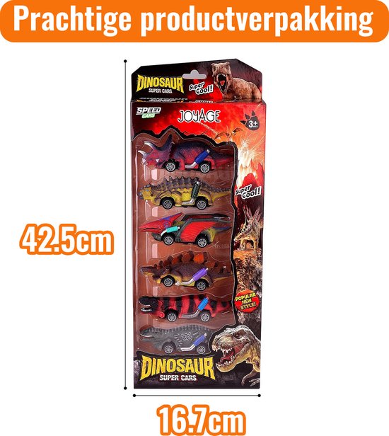 Joyage Dinosaurus auto speelgoed jongens - Jurassic Speelgoed autos jongens speelfiguren - Peuter speelgoed 2 jaar Dino speelgoed auto Dinosaurus kinderspeelgoed 3 jaar - Jongens Speelgoed Meisjes speelgoed 4 jaar kleuter speelgoed 5 jaar open ended