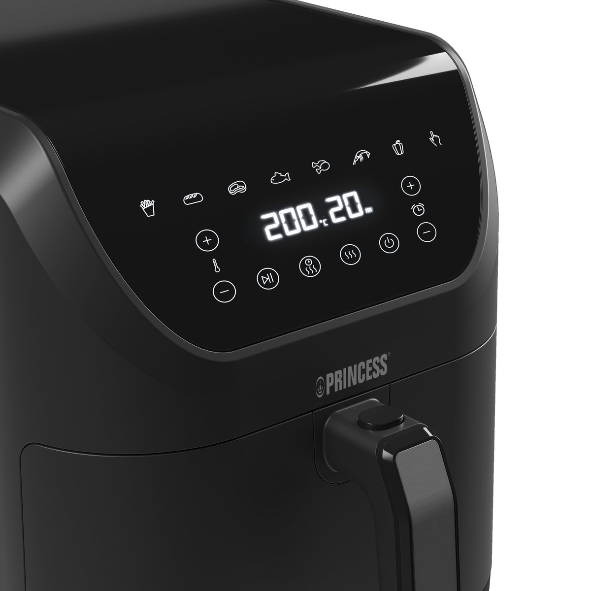 Afbeelding 3 van Princess Digitale Airfryer XXL 182256 - SlimFry Airfryer - Slank ontwerp - 8 liter - PFAS vrij - Heteluchtfriteuse - Digital Touchscreen - 8 Automatische Programma's - 2000W - Zwart - Ideaal voor kleinere keukens of beperkte aanrechtruimte