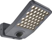 LUTEC Atlantis - LED security wandlamp voor buiten - Anti-verblinding - PIR bewegingssensor - Premium aluminium - 2000Lm krachtig licht - 4000K helder wit licht - IP54 extra weerbestendig - Donkergrijs