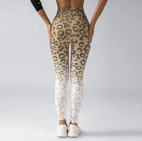 Colourful Leopard Legging - Maat S - Bruin - Brown - Gymkleding - Sportkleding - Sportlegging - Fitness kleding - Fitness legging - Yogakleding - Yogalegging — afbeelding 2