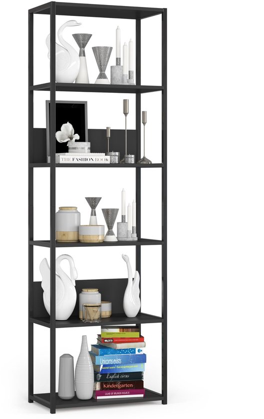 Bibliothèque industrielle en métal Zwart au Design loft - Largeur 60 cm