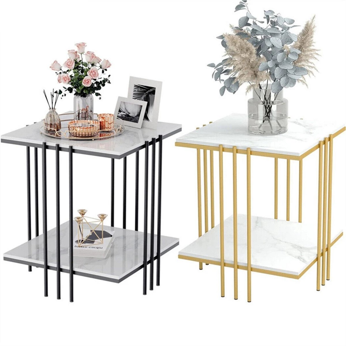 Betaalbare Goederen® koffie meubel - goud - bijzettafel - bijzettafels - bijzettafeltjes woonkamer - bijzet tafel - salon tafel