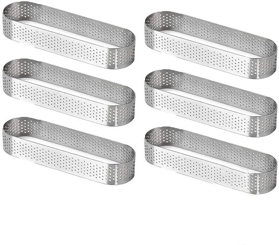 6 Stuks Ronde Taart Ring Rvs Taartje Schimmel Geperforeerde Fruittaart Quiche Cake Mousse Schimmel Keuken Gebak Bakvorm kopen vanaf een prijs van 15