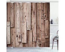 New Bed, Houten Print Vintage Schuurvloer Kunst, Douchegordijn Badkamer Decor Set met Haakjes, 180 cm B 200 cm L
