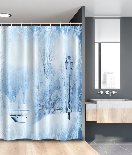 Foto: New bed winter wonderland kerstvakantie douchegordijn badkamer decor set met haakjes 120 cm b 180 cm l