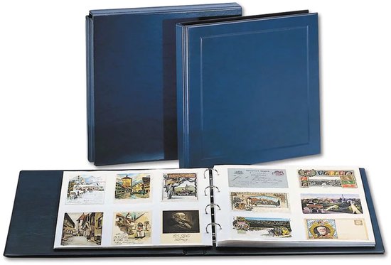 Maxi A4+, Album (4 rings) zonder inhoud - Blauw - afm: 405 x 380 x 55 mm.