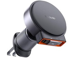 Mcdodo - Telefoonhouder Auto Ventilatie Rooster - Geschikt voor Iphone met MagSafe - Uitrekbare kabel - Zwart