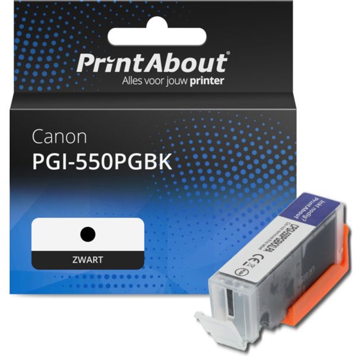 PrintAbout huismerk Inktcartridge PGI-550PGBK Zwart geschikt voor Canon