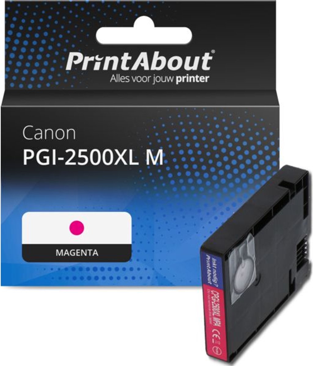 PrintAbout huismerk Inktcartridge PGI-2500XL M Magenta Hoge capaciteit geschikt voor Canon