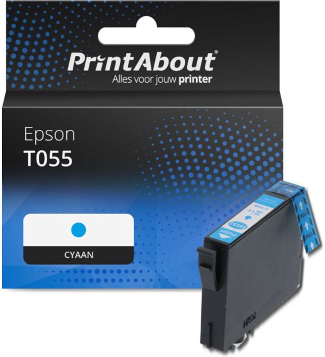 PrintAbout Huismerk Epson T055 (C13T055240) Inktcartridge Cyaan