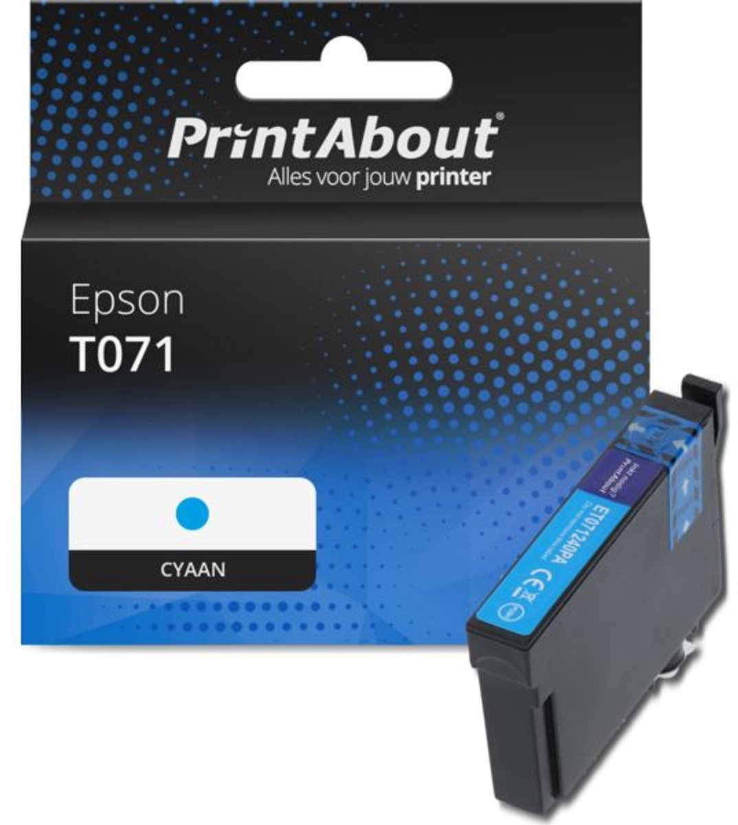 PrintAbout Huismerk Epson T071 (C13T071240) Inktcartridge Cyaan