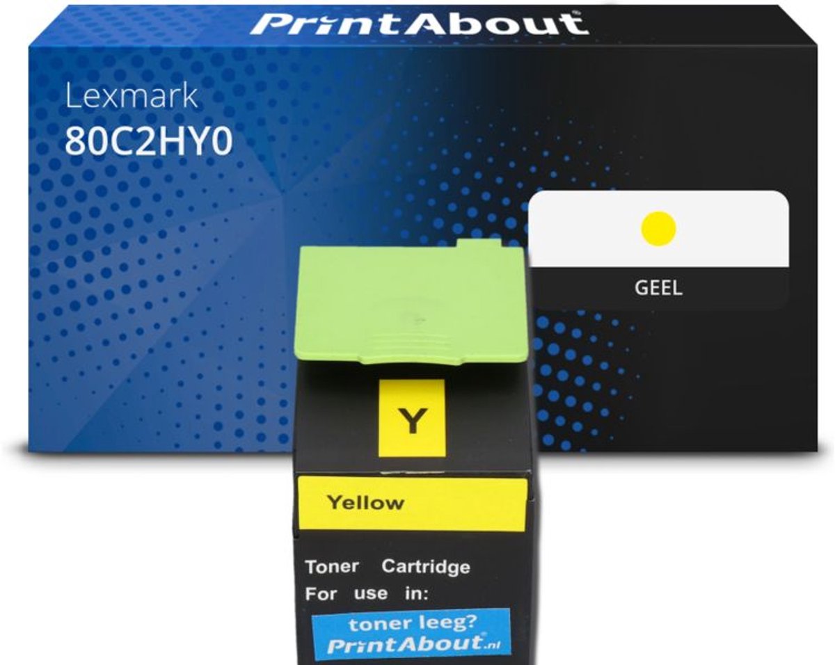PrintAbout Huismerk Lexmark 80C2HY0 (802HY) Toner Geel Hoge capaciteit