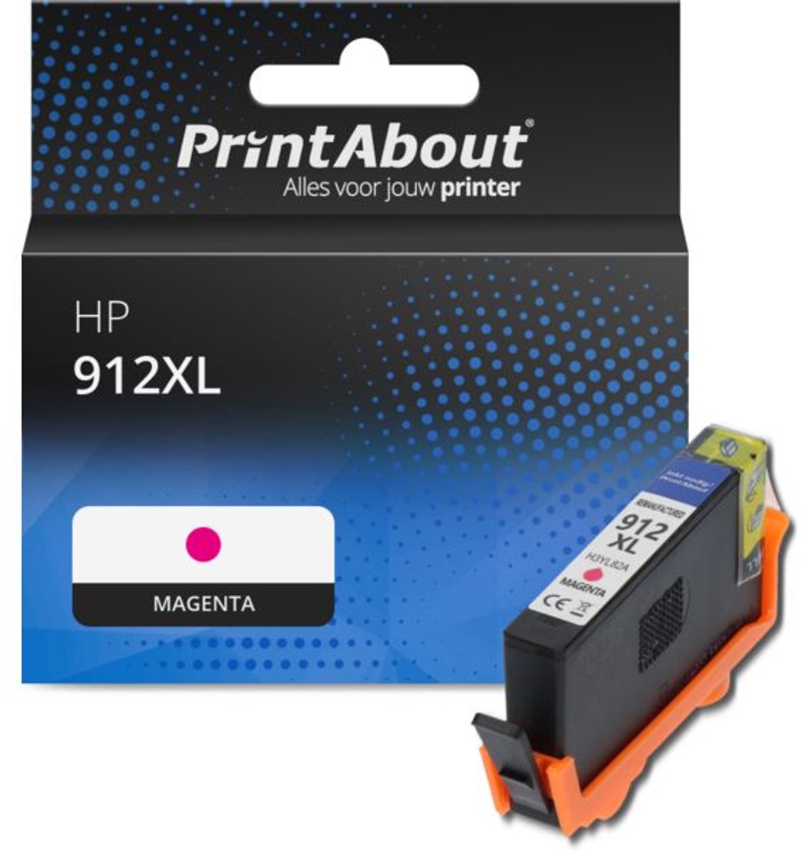 PrintAbout Huismerk HP 912XL (3YL82AE) Inktcartridge Magenta Hoge capaciteit