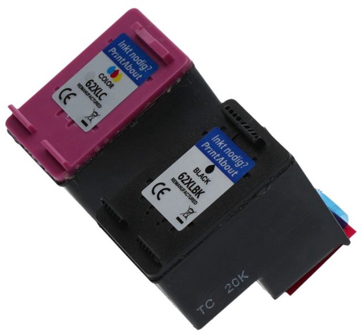 Huismerk HP 62XL (N9J71AE) Inktcartridge Zwart + 3 kleuren Voordeelbundel