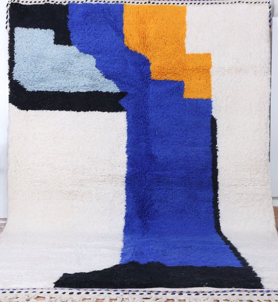 Tapis traditionnel Azilal - 300 x 200 cm - œuvre d'art tissée à la main - Coloré et unique et fabriqué à partir de matériaux naturels - 100% laine