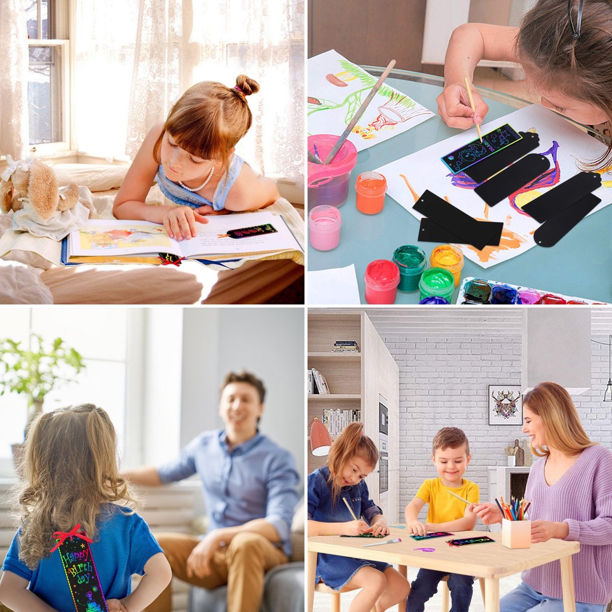 Partizzle 36x Magische Boekenleggers - Scratch Art Tekenen - Bladwijzer Uitdeelcadeautjes - Grabbelton Traktatie Cadeautjes - Voor Kinderen — afbeelding 3