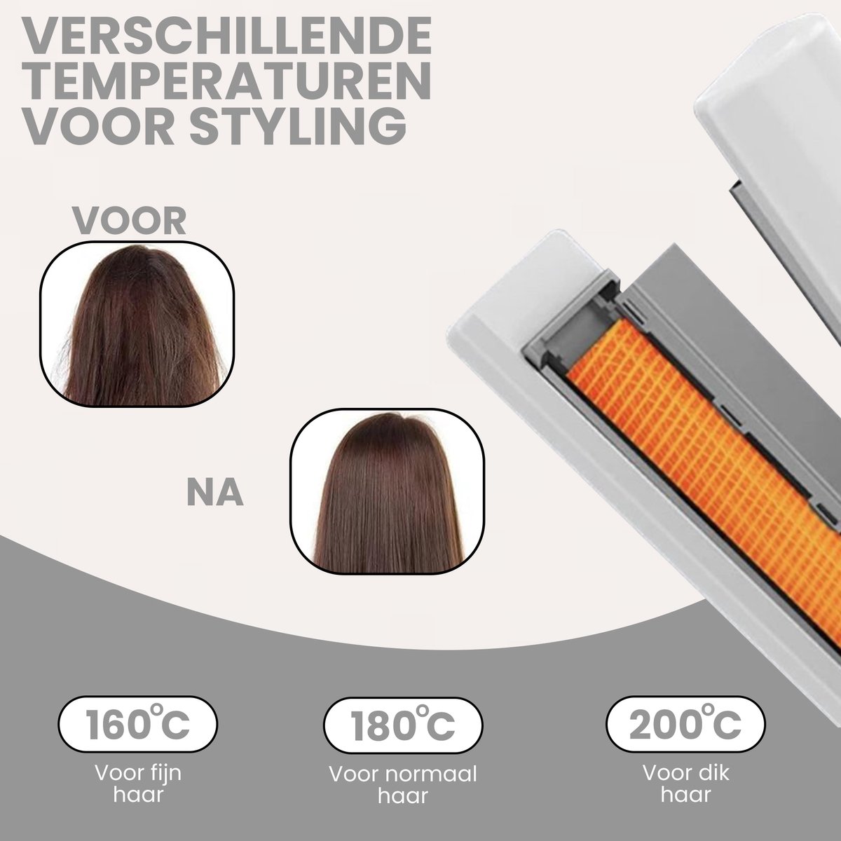 Draadloze Mini Stijltang 2-in-1 met Hittebestendig Opbergzakje - afbeelding 2