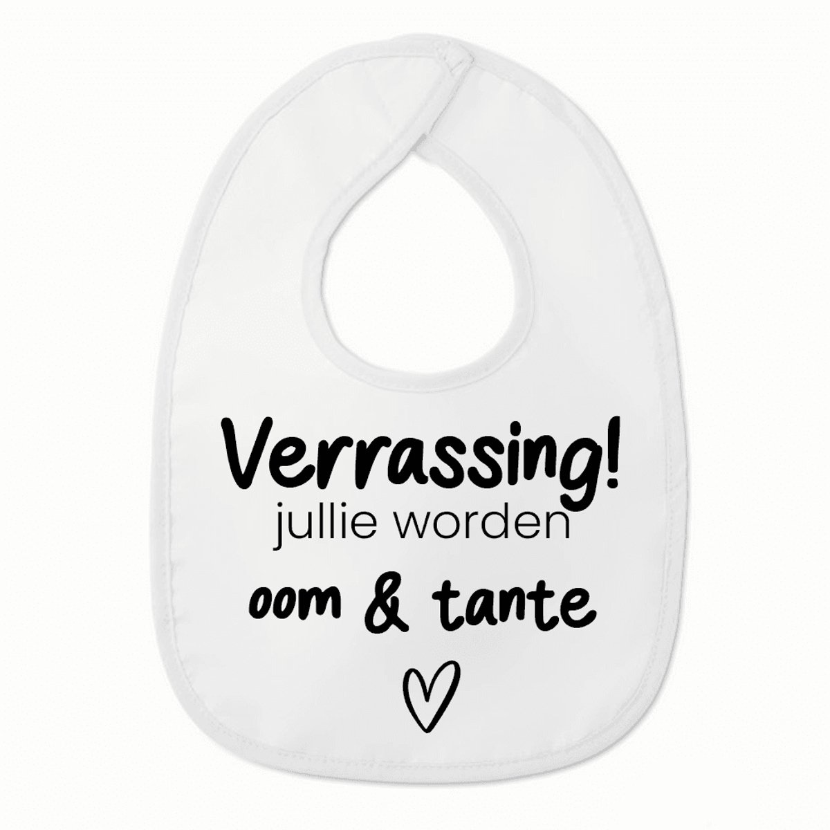 Goedkoopste Slabbetje met tekst - Verrassing oom en tante - Zwangerschaps aankondiging - Wit/zwart | 100 katoen - Incl. hoogwaardige Klittenband sluiting - Kraamcadeau - Babyshower - Slabber | Incl. 2 jaar garantie
