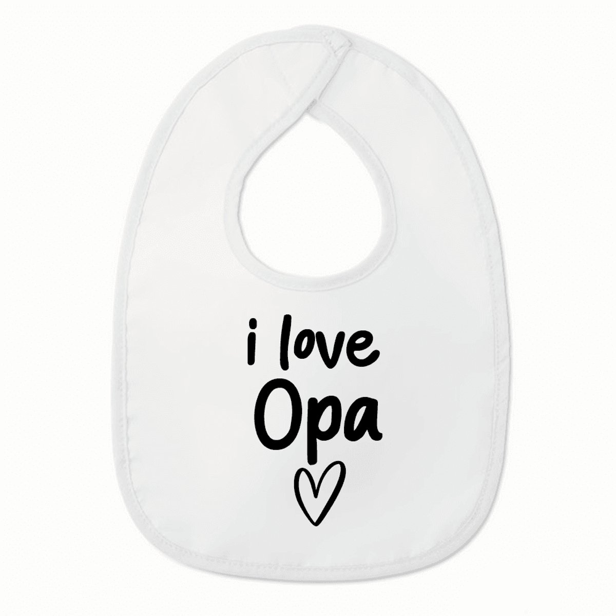 Goedkoopste Slabbetje met tekst - I love opa met hartje - Wit/zwart | 100 katoen - Incl. hoogwaardige Klittenband sluiting - Kraamcadeau - Babyshower - Slabber | Incl. 2 jaar garantie