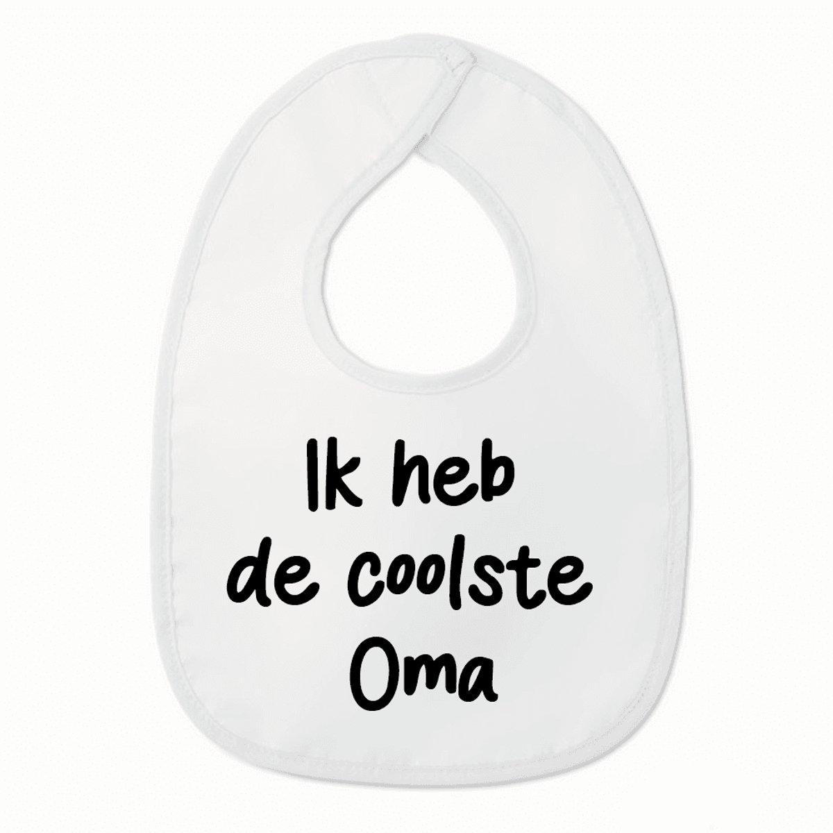 Goedkoopste Slabbetje met tekst - Ik heb de coolste oma - Wit/zwart | 100 katoen - Incl. hoogwaardige Klittenband sluiting - Kraamcadeau - Babyshower - Slabber | Incl. 2 jaar garantie