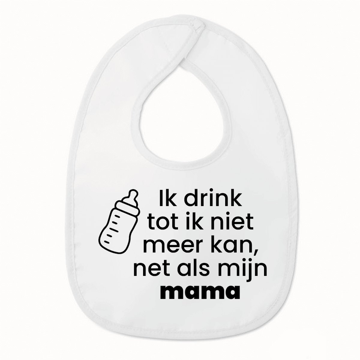 Goedkoopste Slabbetje met tekst - Ik drink tot ik niet meer kan, net als mijn mama - Wit/zwart | 100 katoen - Incl. hoogwaardige Klittenband sluiting - Kraamcadeau - Babyshower - Slabber | Incl. 2 jaar garantie