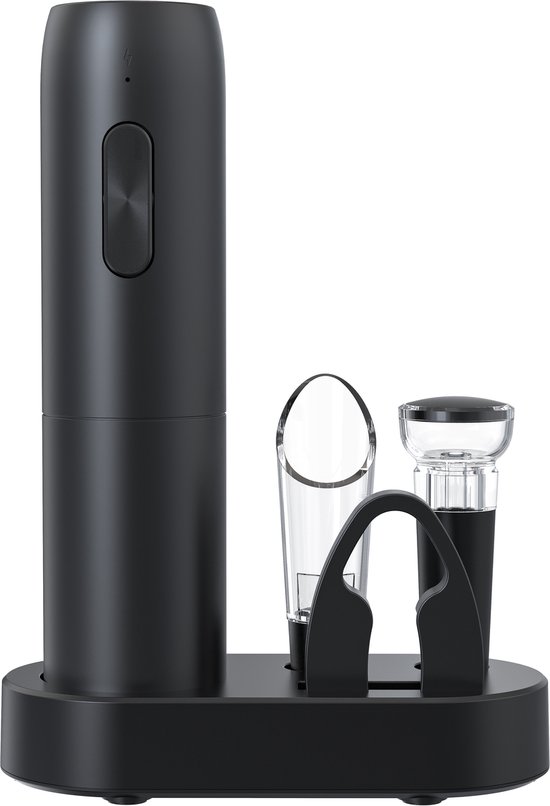 Pawfly Oplaadbare Elektrische Wijnopener met Foliesnijder, Automatische Kurkentrekker, USB-C Oplading en LED Licht voor Huis Bar Restaurant Pawfly Oplaadbare Elektrische Wijnopener met Foliesnijder, Automatische Kurkentrekker, USB-C Oplading en LED Licht voor Huis Bar Restaurant