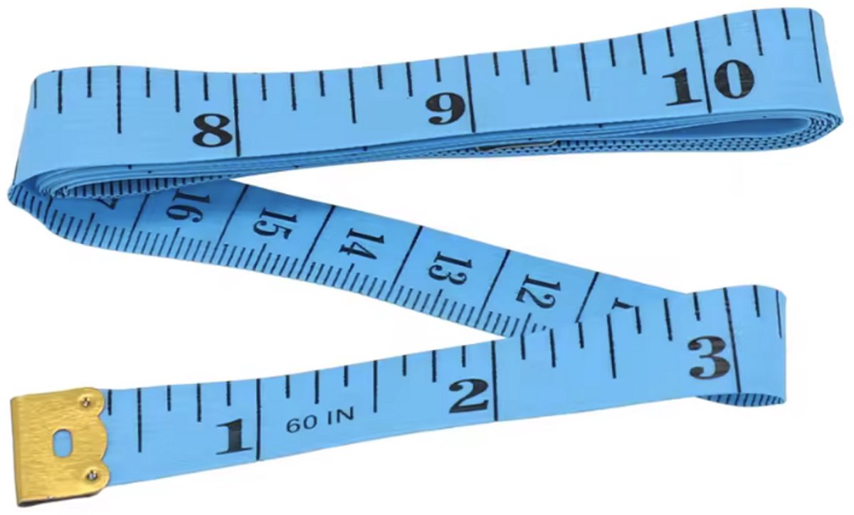 CHPN - Meetlint - Meten - Liniaal - Flexibel meetlint - Blauw - 150CM - 1 stuk - Centimeter en Inch - Naai accessoire - Naaidoos - Coupeuse