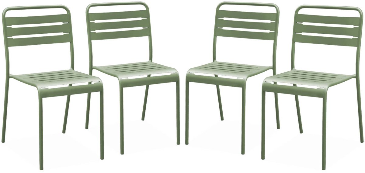 sweeek - Set van 4 tuinstoelen metaal - amélia