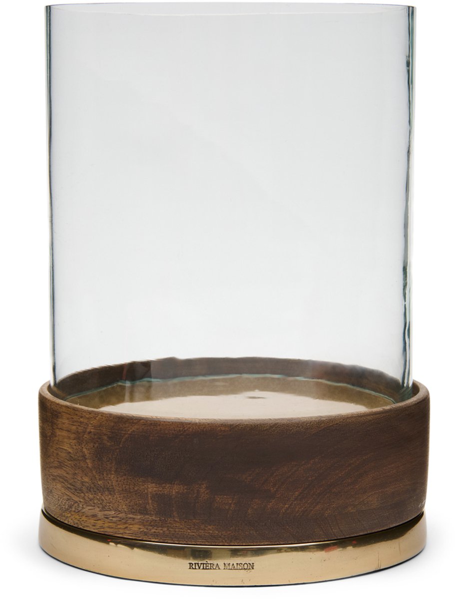 Riviera Maison Windlicht rond Bruin, Goud - Laglio Kaarsenhouder groot medium
