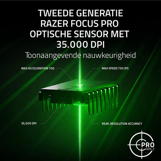 Razer Basilisk V3 Pro 35K - Draadloze Gaming Muis - Ergonomisch - RGB - 4-weg Scrollwiel - Zwart