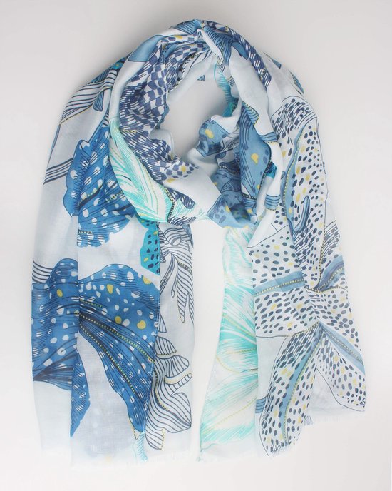 Echarpe Dylia- Accessoires Junkie Amsterdam- Echarpe femme- Echarpe longue- Echarpe pour manteau- Viscose- Châle- Cosy chic- Cadeau- Imprimé graphique- Etole- Noir camel