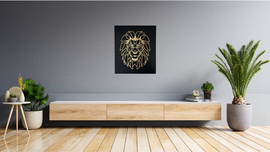Décoration murale lion - Tête de lion - décoration murale - bois avec feutre acoustique - animal - animaux