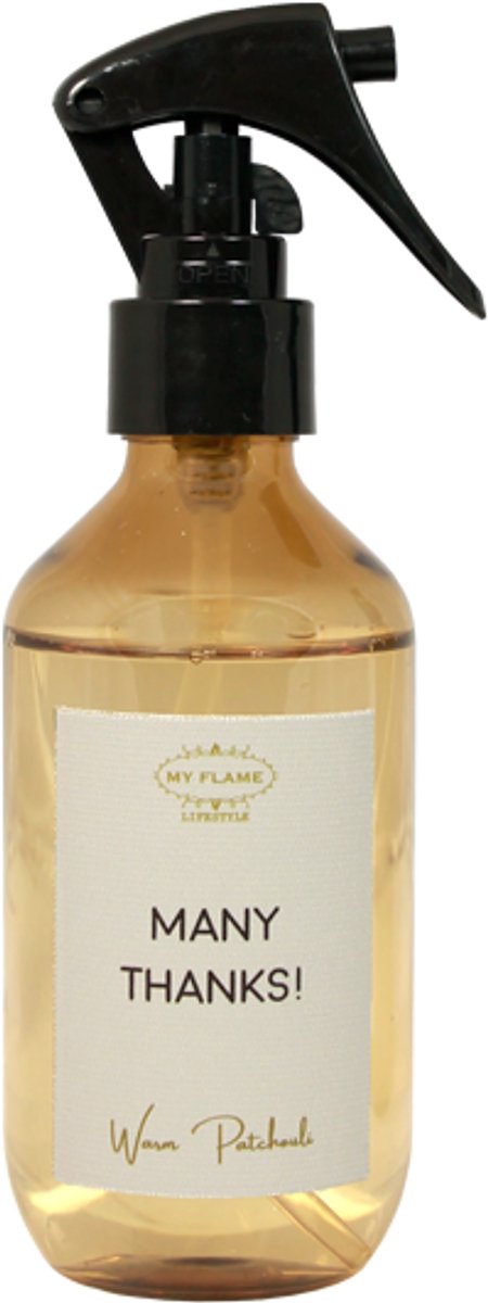 MY FLAME - Roomspray - MANY THANKS! - Geur: Warm Patchouli - 180 ml