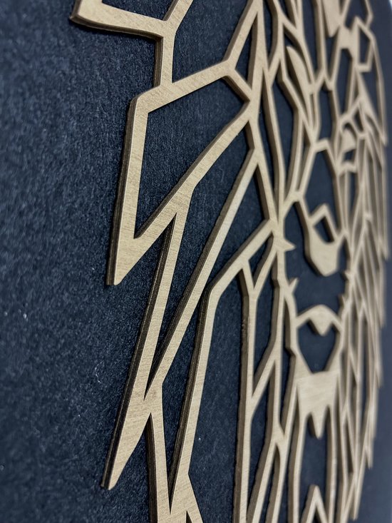 Décoration murale lion - Tête de lion - décoration murale - bois avec feutre acoustique - animal - animaux