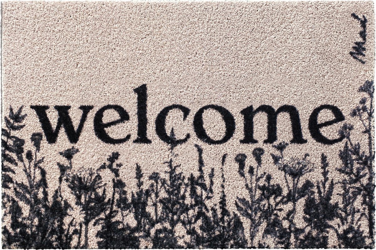 Mad About Mats OONA - deurmat - welcome - schoonloop/scraper - wasbaar - 50x75cm Beige