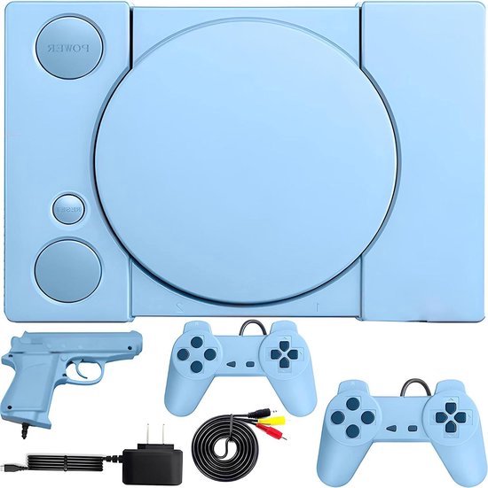 Foto: 16 game blue mini retro game console classic 8 bit console with 2 joysticks and gun action video game for family