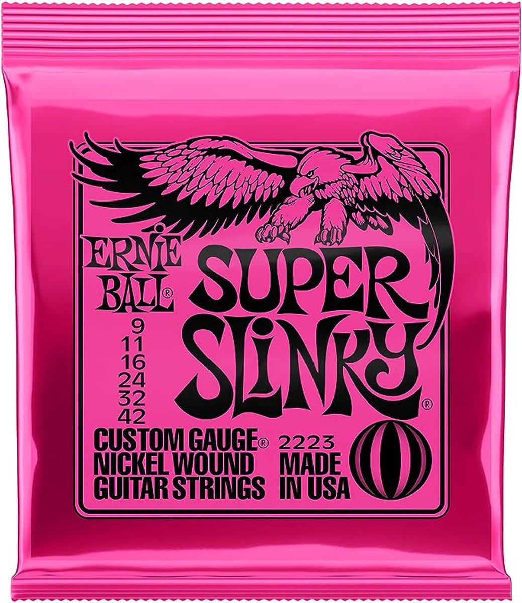 Super Slinky Nickel Wound snaren voor elektrische gitaar - 9-42 Gauge