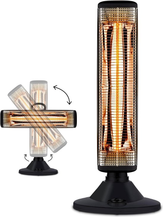 FLORENZ Elektrische Terrasverwarmer 4923 Verwarming Elektrisch en Infrarood Voor Binnen en Buiten Zoals Terras Serre Zwart
