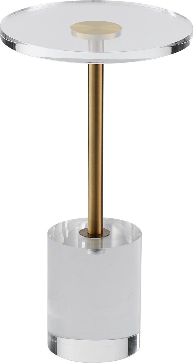 Vevor Bijzettafel Van Helder Acryl, Bijzettafel Van Acryl met Massieve Basis, φ302 X 20 mm Rond Tafelblad, 543 mm Hoog, voor Koffie, Drankjes, Eten, Snacks, Geschikt voor Woonkamer, Eetkamer Transparant