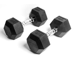 AJ-Sports Hex Dumbells 12kg - 2 x 12 kg Dumbell - Gewichten - Dumbells set - Gewichten set - Halterset - Fitness gewichten - Krachttraining - Fitness