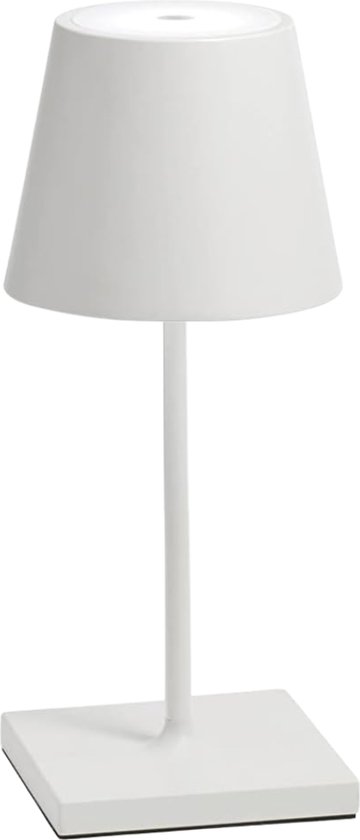 Lampe de table rechargeable - Sans fil et dimmable - Etanche - Lampe de nuit chambre - 26 cm - Wit
