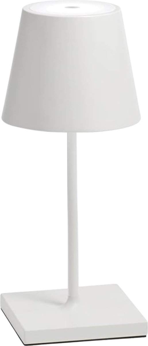 Oplaadbare tafellamp – Draadloos en dimbaar – Waterdicht – Nachtlamp Slaapkamer – 26 cm – Wit