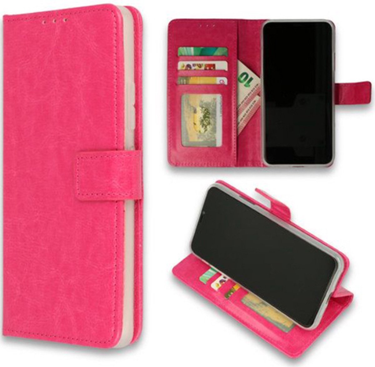 Telefoonhoesje Geschikt voor Samsung S10 Plus Simple Bookcase - Rose - Ruimte voor 3 pasjes