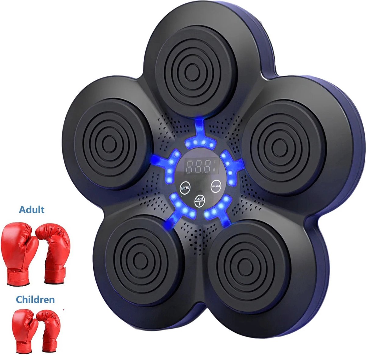 Buylin Boksmachine - Bokstrainer - Boxing Machine - Boksmachine met muziek - Muurbevestiging - Bluetooth - Slimme Sensoren - incl. Bokshandschoenen