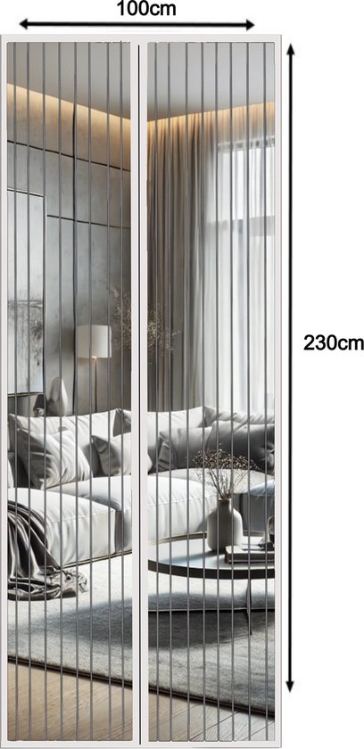 JEAS - Luxe Magnetisch Vliegengordijn - 230x100cm - Horgordijn - Deurgordijn - Deurhor - Wit